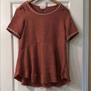 Rust flowy blouse